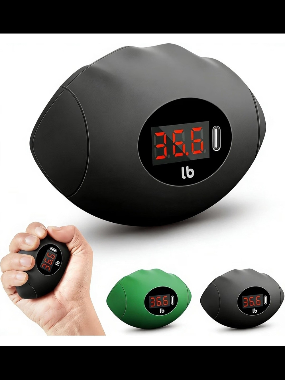 Hand Grip Strengthener, Rechargeable Digital Grip Strength Trainer LCD Display